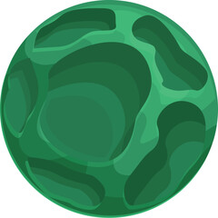 Poster - green planet rotating in open space with craters, celestial body, astronomy, and space exploration