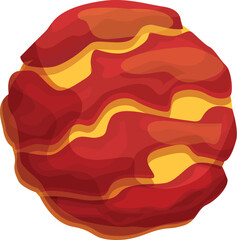 Poster - red planet surface showing volcanic activities in outer space, digital illustration