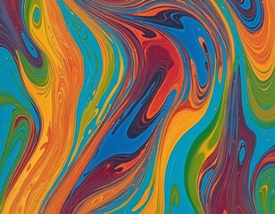 Wall Mural - Swirling Colors: A Dynamic Exploration of Fluid Abstract Paint