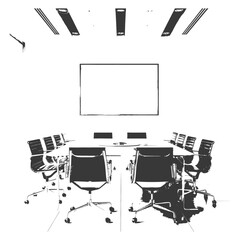 Wall Mural - Monochrome Abstract Corporate Conference Room Interior