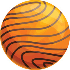 Poster - cartoon jupiter planet rotating in the solar system