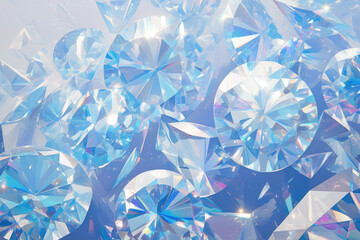 Wall Mural - blue diamonds sparkle against a light background.
