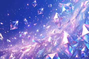 Wall Mural - abstract background with crystals and glitter on dark background.