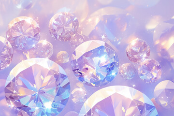 Wall Mural - large diamonds and crystals sparkling in the light. sparkling gemstones