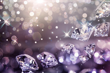 Wall Mural - a glamorous background with bright sparkling diamonds, creating an effect of sophistication.