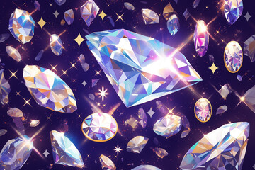 Wall Mural - brilliantly faceted gemstones with dazzling shine