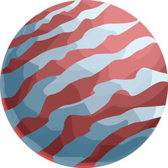 Poster - red and blue planet with an abstract pattern, representing a celestial body in the vast expanse of s