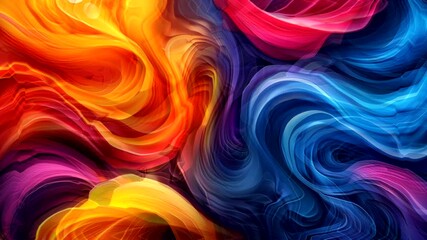 Wall Mural - Dynamic abstract swirls in vibrant red, orange, blue, and purple hues. Abstract design concept