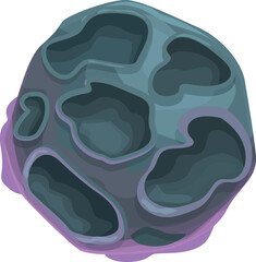 Wall Mural - big grey asteroid flying in the space