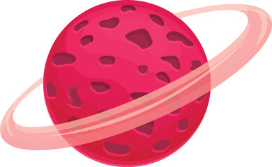 Poster - pink planet from space with ring system orbiting star