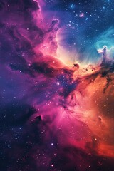 Wall Mural - vibrant cosmic nebula with bright colors in outer space