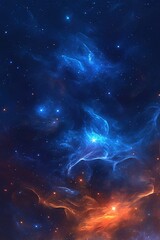 Wall Mural - vibrant cosmic nebula with bright colors in outer space