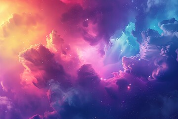 Wall Mural - vibrant cosmic nebula with bright colors in outer space