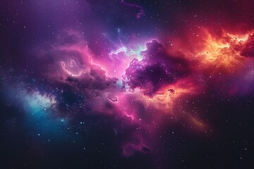 Wall Mural - vibrant cosmic nebula with bright colors in outer space