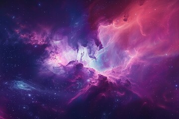 Wall Mural - vibrant cosmic nebula with bright colors in outer space