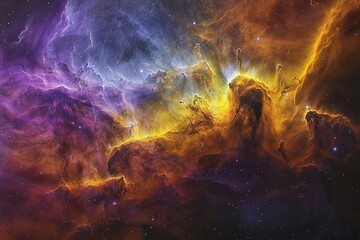 Wall Mural - vibrant cosmic nebula with bright colors in outer space