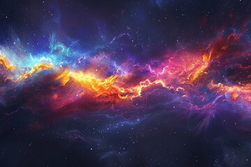 Wall Mural - vibrant cosmic nebula with bright colors in outer space