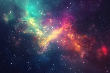 Wall Mural - vibrant cosmic nebula with bright colors in outer space