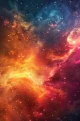 Wall Mural - vibrant cosmic nebula with bright colors in outer space