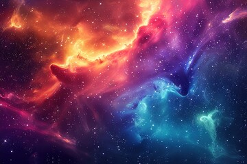 Wall Mural - vibrant cosmic nebula with bright colors in outer space