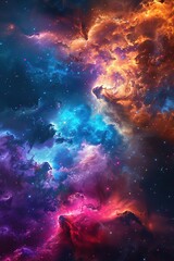 Wall Mural - vibrant cosmic nebula with bright colors in outer space
