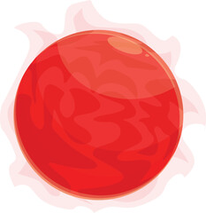 Poster - cartoon illustration of a red hot planet burning in space