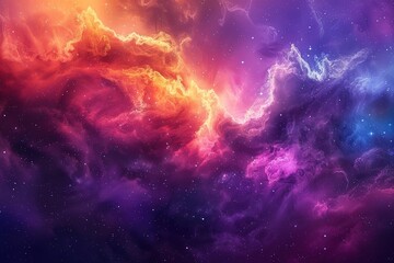 Wall Mural - vibrant cosmic nebula with bright colors in outer space