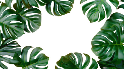 Wall Mural - green monstera leaves frame