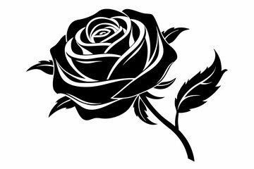 A rose vector silhouette image vector art illustration