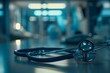 © Iftikhar alam - Close up view of a stethoscope placed on a table, focusing on its details and texture, Capture the importance of preventive healthcare measures