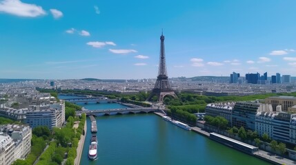 Eiffel Tower Close-Up in Cityscape