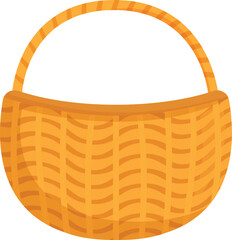 Poster - Wicker basket with handle, empty container for harvesting or carrying groceries