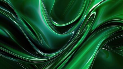 An intricate abstract background with fluid, dynamic lines in rich jade green, capturing the essence of smooth, flowing paint.