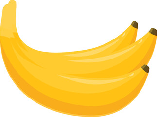 Poster - Three ripe yellow bananas forming a composition on a white background