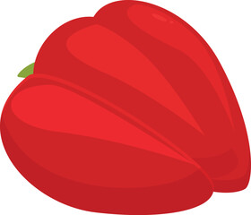 Poster - Red bell pepper lying on side isolated on white background