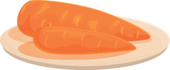 Poster - Two fresh organic carrots lying on plate representing concept of healthy food