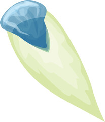 Aufkleber - Blue and green abstract shape floating in the air