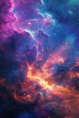Wall Mural - Colorful Nebula in Outer Space