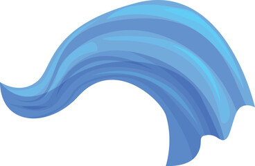 Aufkleber - Blue fabric flowing, textile waving in the wind, silk cloth fluttering