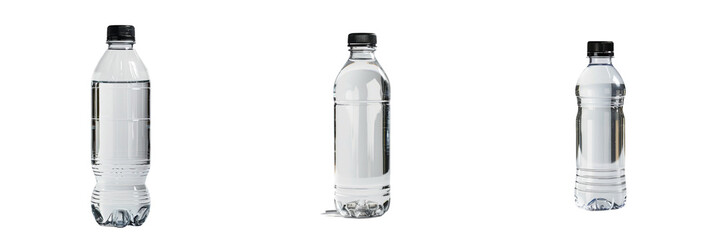 Wall Mural - Set of A plastic water bottle on a transparent background