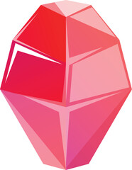 Poster - Red crystal shining with light reflecting on facets, great for topics like jewelry, luxury, gem, etc