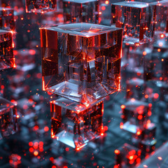 Poster - cubes_floating_in_the_air