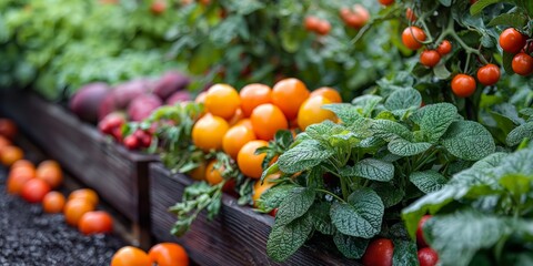 home garden growing various type of vegetable