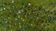 © Domantas - Drone shot above people sitting on tha grass, having a picnic