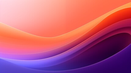 Sticker - Vibrant Abstract Waves with Gradient of Orange and Purple Hues