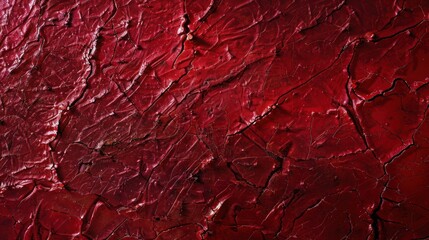 Fototapete - Abstract Background, a high-resolution image of a ruby red textured surface with fine lines and cracks. The deep red hues create a sense of warmth and intensity.
