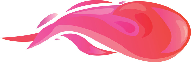 Poster - Abstract red and pink shape with a modern design, flowing and forming a drop, ideal for backgrounds