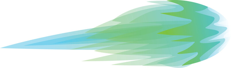 Poster - Abstract blue and green comet shape moving fast on a white background