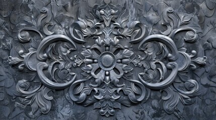 Wall Mural - Texture in shades of gray with intricate design