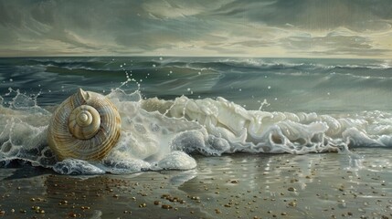 Wall Mural - Shell on the shore